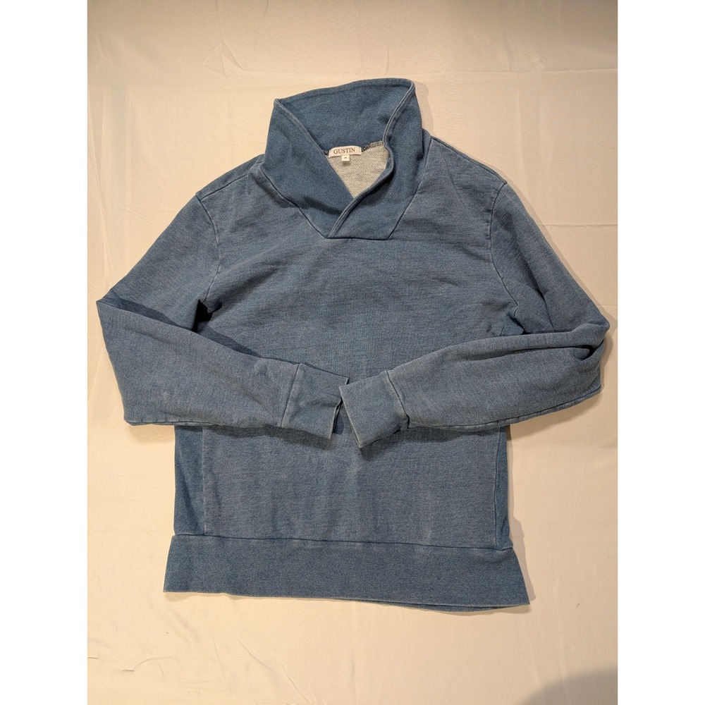 Gustin Women's Medium Shawl Collar Sweatshirt Indigo Blue French Terry